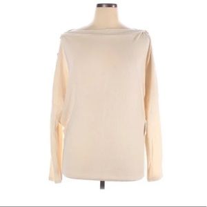 SUPER SOFT button detailed White Birch Pullover Sweater, XL